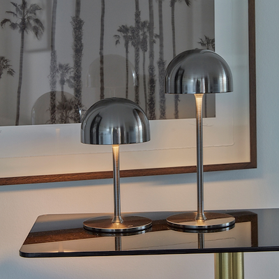 Sirius Tim genopladelig bordlampe chrome H30 cm