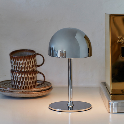 Sirius Tim genopladelig bodlampe chrome H22 cm