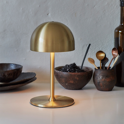 Sirius Tim genopladelig bodlampe messing H22 cm