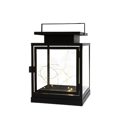 Sirius Lui lanterne med lyskæde sort