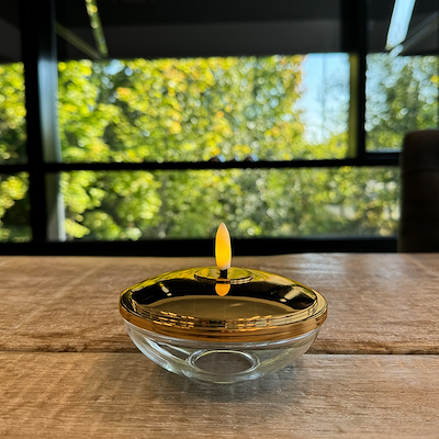 Sirius Lia LED-bordlys guld Ø10 cm H5 cm