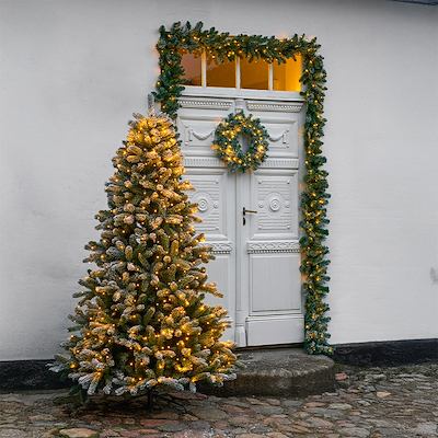 Sirius Anton juletræ med sne 273 LED H2,1 meter