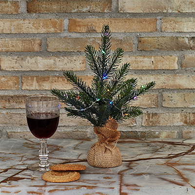 Sirius Bella juletræ med lys multifarvet H30 cm