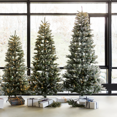 Sirius Elias LED juletræ med sne H2,1 meter