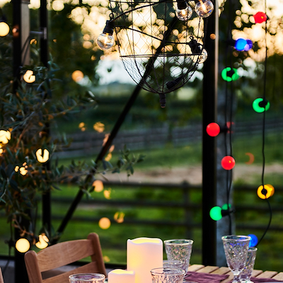 Sirius Lucas LED suppleringslyskæde ude & inde multifarvet 3 meter