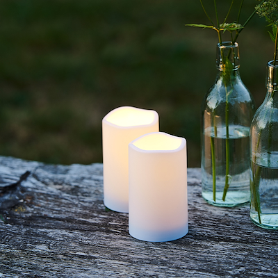 Sirius Storm Mini LED bloklys hvid 2 stk. H7,5 cm