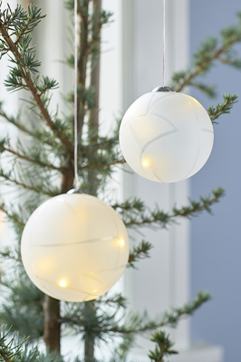 Sirius Frozen kugle hvid Ø8 cm