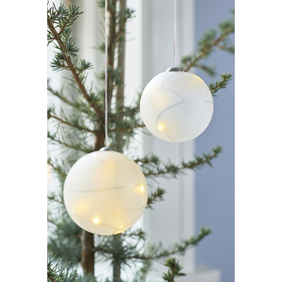 Sirius Frozen kugle hvid Ø8 cm
