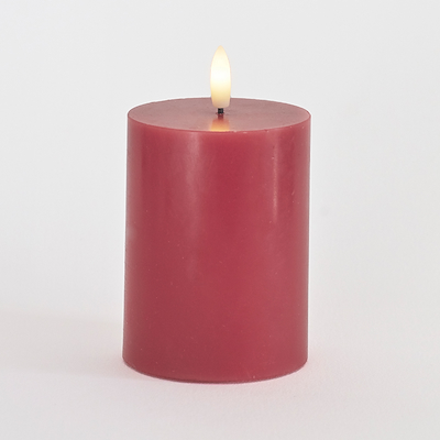 Sirius Sille LED-bloklys hindbær Ø7,5 cm H10 cm