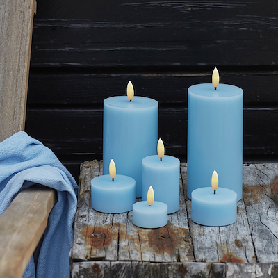 Sirius Sille LED-bloklys lyseblå Ø7,5x10 cm