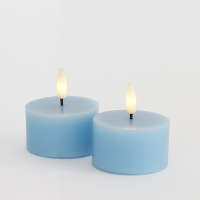 Sirius Sille LED-fyrfadslys pastelblå 2 stk. Ø 6x3,4 cm