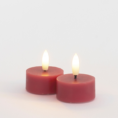 Sirius Sille LED-fyrfadslys rød 2 stk. Ø 4,5x2,2 cm