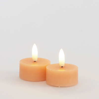Sirius Sille LED-fyrfadslys abrikos 2 stk Ø4.5 cm H2.2 cm
