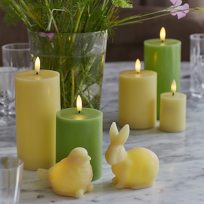 Sirius Sille mini LED-bloklys lysegul 2 stk Ø5x6.5 cm