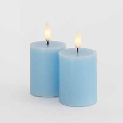 Sirius Sille Mini LED-bloklys lyseblå 2 stk Ø5x6,5 cm