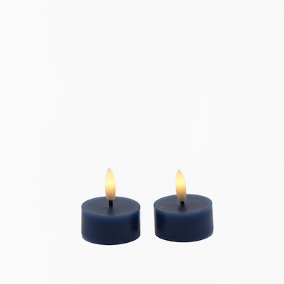 Sirius Sille LED fyrfadslys mørkeblå Ø 4,5 cm H 2,2 cm 2 stk.