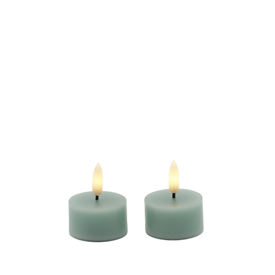 Sirius Sille LED fyrfadslys olivengrøn Ø 4,5 cm H 2,2 cm 2 stk.