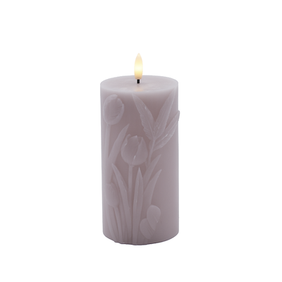 Sirius Tulisa LED bloklys lyselilla Ø 7,8 cm H 15 cm
