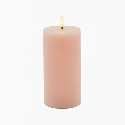 Sirius Sille LED bloklys lyserød Ø 7,5 cm H 15 cm