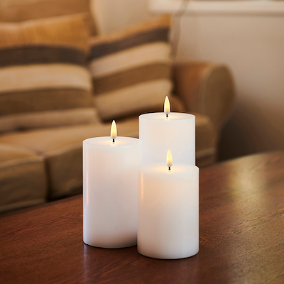 Sirius Sille LED genopladelige bloklys hvid 3 stk.