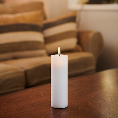 Sirius Sille LED genopladelig bloklys hvid H15 cm D5 cm