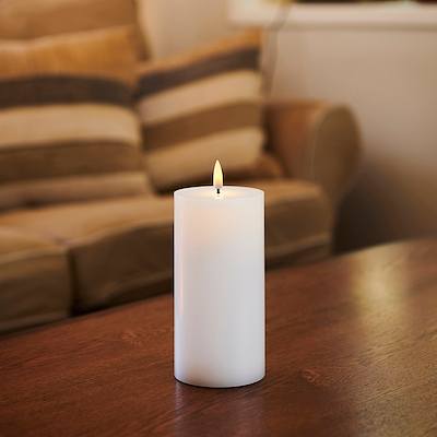 Sirius Sille LED genopladelig bloklys hvid H15 cm D7,5 cm