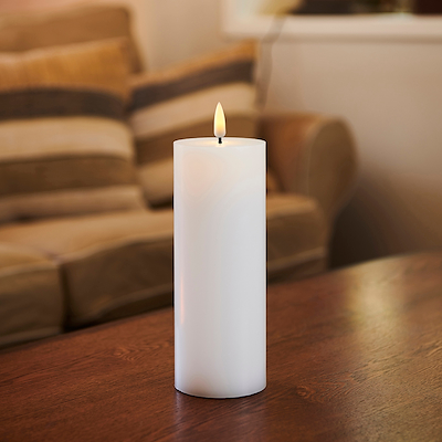 Sirius Sille LED genopladelig bloklys hvid H20 cm D7,5 cm