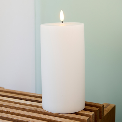 Sirius Sille genopladelig LED bloklys hvid Ø10xh20 cm