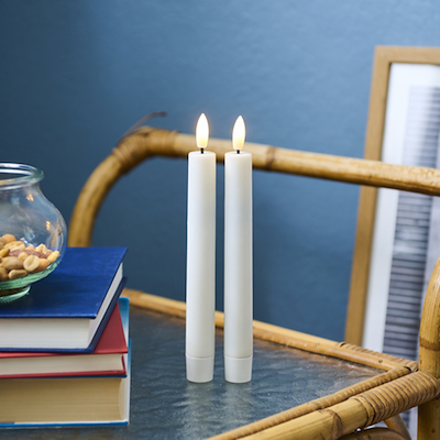 Sirius Sille genopladelige kronelys hvid 20 cm 2 stk.