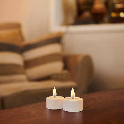 Sirius Sille LED genopladelige fyrfadslys hvid 2 stk.