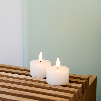 Sirius Sille genopladelig LED fyrfadslys stor 2 stk. Ø 6 x 3,4 cm