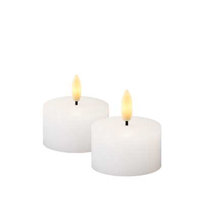 Sirius Sille genopladelig LED fyrfadslys stor 2 stk. Ø 6 x 3,4 cm