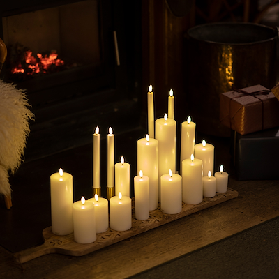 Sirius Sille genopladelig LED kronelys 2 stk. hvid Ø2x35 cm