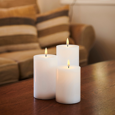 Sirius Sille LED batteridrevne bloklys hvid 3 stk.