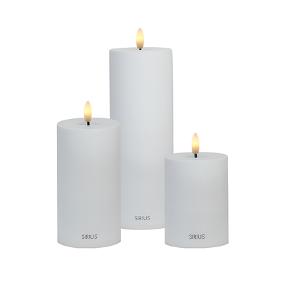 Sirius Sille Solar udendørs bloklys Ø 7,5 cm hvid 3 stk.