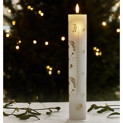 Sirius Sille kalenderlys 2025 hvid H 28,9 cm