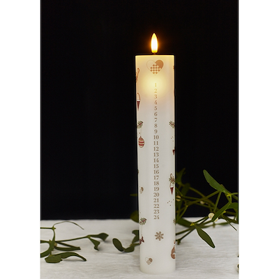 Sirius Mie LED kalenderlys hvid H 29 cm Ø 4,8 cm