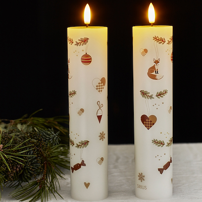 Sirius Mie LED kalenderlys hvid voks H22 cm