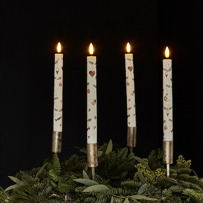 Sirius Mie LED kronelys hvid 2 stk H22 cm