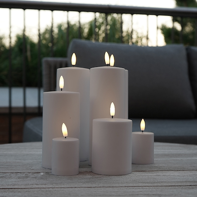 Sirius Sille LED-bloklys varm grå Ø7.5x10 cm