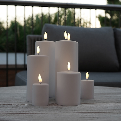 Sirius Sille LED-bloklys varm grå Ø7.5x15 cm