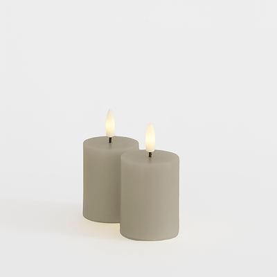 Sirius Sille mini LED-bloklys grå 2 stk Ø5xH6,5 cm