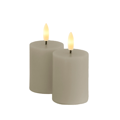 Sirius Sille mini LED-bloklys grå 2 stk Ø5xH6,5 cm