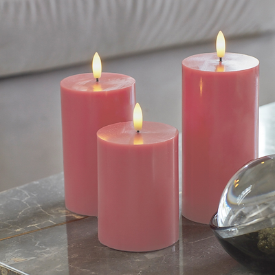 Sirius Sille LED-bloklys old rose Ø7.5x10 cm