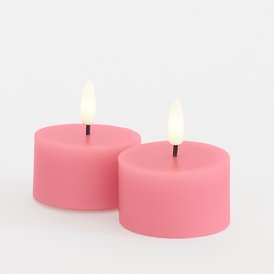 Sirius Sille LED-fyrfadslys rosa 2 stk Ø6x3.4 cm