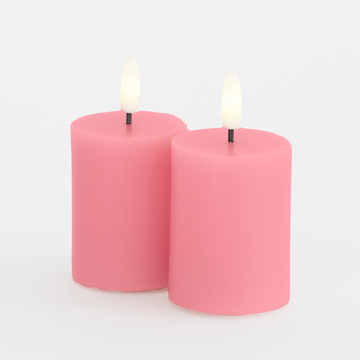 Sirius Sille mini LED-bloklys lyserød 2 stk Ø5xH6,5 cm