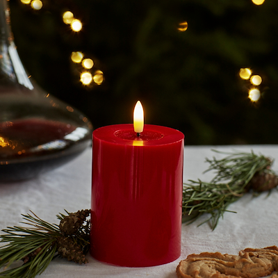 Sirius Sille Lak LED bloklys rød H 10 cm