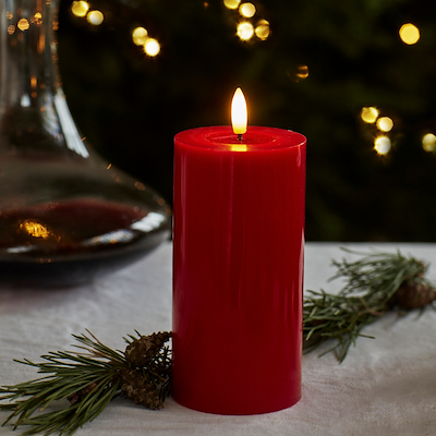 Sirius Sille Lak LED bloklys rød H 15 cm