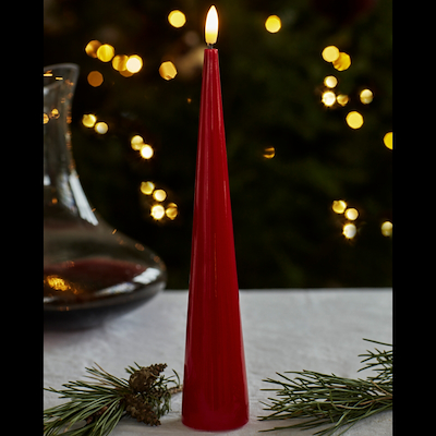 Sirius Sille Lak LED keglelys rød H 26 cm