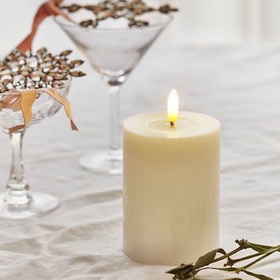 Sirius Sille Lak LED bloklys creme H 10 cm